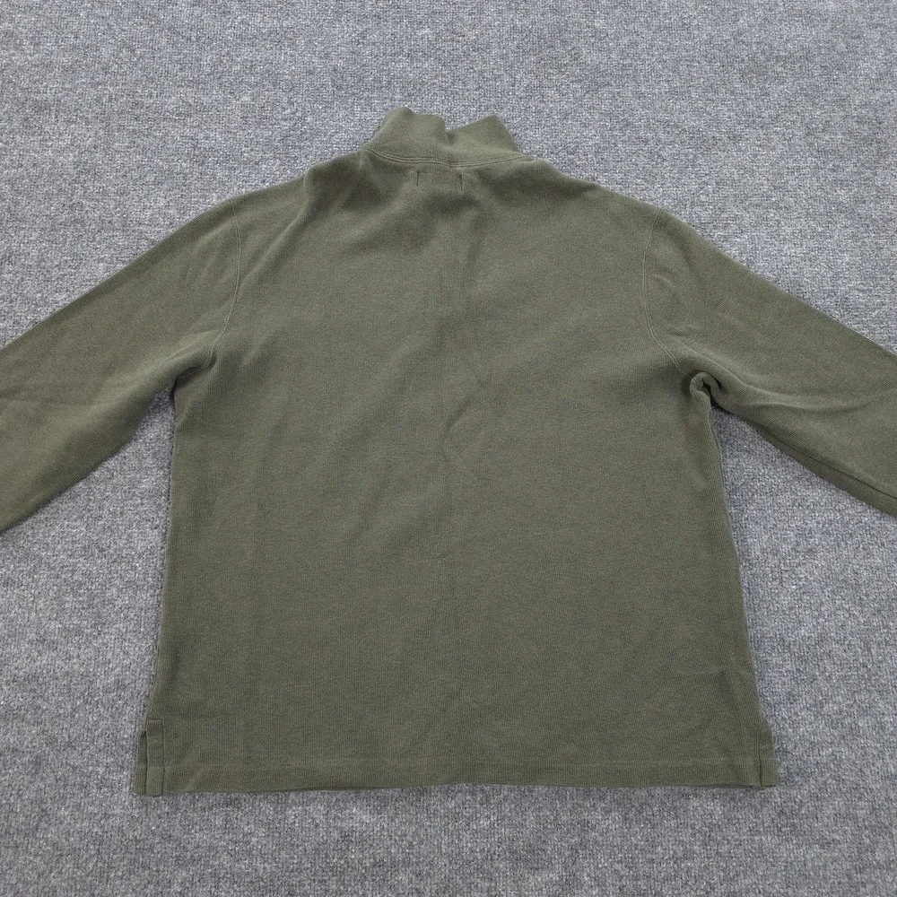 Vintage Polo Ralph Lauren Sweatshirt Mens Large Green 1/4 Zip Mock Neck Pullover